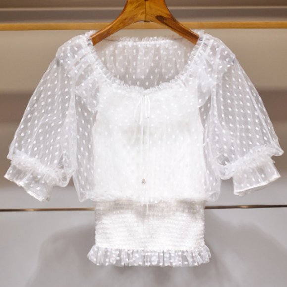 Bow bow point knitting false two pieces - Picture 1 of 4